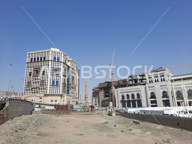 The outer courtyard of the Grand Mosque in Mecca, Saudi Arabia, Islamic landmarks, Islamic holy places