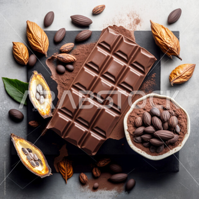 قطع الشوكولاته ، عرض فني للشوكولاته ، فن التصوير بشكل إحترافي ، تسويق لمصنع الشوكولاته ، متجر الشوكولاته ، شوكولاته الكاكاو  ، خلفية شوكولاته