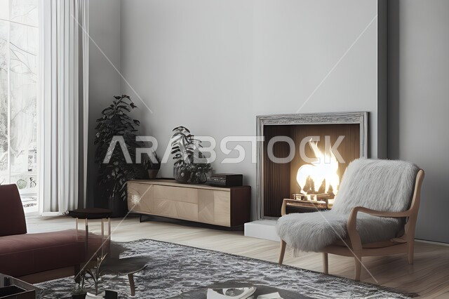 غرفة معيشة بتصاميم عصرية جذابة، ديكورات رائعة، أثاث منزلي راقي، تصاميم عصرية فاخرة، شقق سكنية راقية، شقق سكنية سياحية، ديكور داخلي