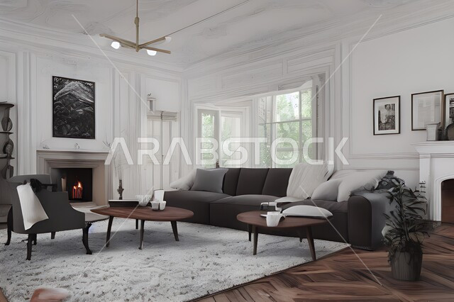 غرفة معيشة بتصاميم عصرية جذابة، ديكورات رائعة، أثاث منزلي راقي، تصاميم عصرية فاخرة، شقق سكنية راقية، شقق سكنية سياحية، ديكور داخلي