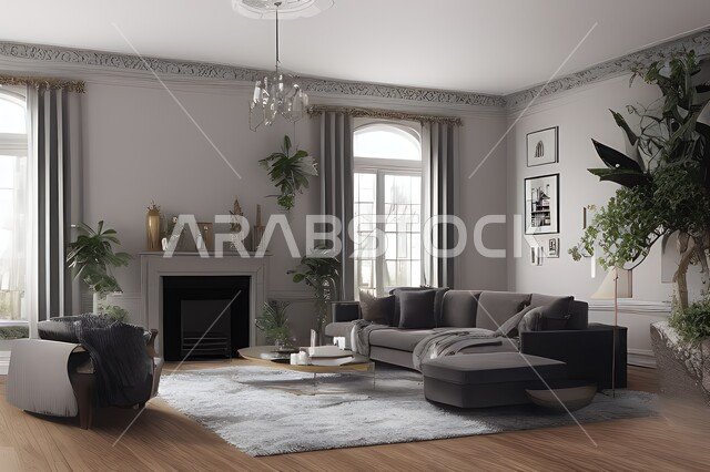 غرفة معيشة بتصاميم عصرية جذابة، ديكورات رائعة، أثاث منزلي راقي، تصاميم عصرية فاخرة، شقق سكنية راقية، شقق سكنية سياحية، ديكور داخلي