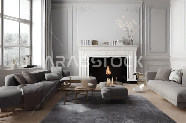 غرفة معيشة بتصاميم عصرية جذابة، ديكورات رائعة، أثاث منزلي راقي، تصاميم عصرية فاخرة، شقق سكنية راقية، شقق سكنية سياحية، ديكور داخلي