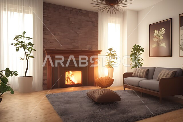 غرفة معيشة بتصاميم عصرية جذابة، ديكورات رائعة، أثاث منزلي راقي، تصاميم عصرية فاخرة، شقق سكنية راقية، شقق سكنية سياحية، ديكور داخلي