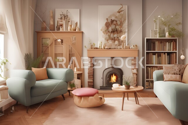 غرفة معيشة بتصاميم عصرية جذابة، ديكورات رائعة، أثاث منزلي راقي، تصاميم عصرية فاخرة، شقق سكنية راقية، شقق سكنية سياحية، ديكور داخلي