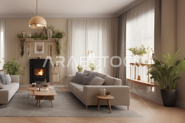 غرفة معيشة بتصاميم عصرية جذابة، ديكورات رائعة، أثاث منزلي راقي، تصاميم عصرية فاخرة، شقق سكنية راقية، شقق سكنية سياحية، ديكور داخلي