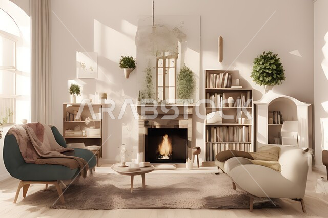 غرفة معيشة بتصاميم عصرية جذابة، ديكورات رائعة، أثاث منزلي راقي، تصاميم عصرية فاخرة، شقق سكنية راقية، شقق سكنية سياحية، ديكور داخلي