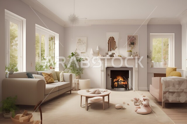 غرفة معيشة بتصاميم عصرية جذابة، ديكورات رائعة، أثاث منزلي راقي، تصاميم عصرية فاخرة، شقق سكنية راقية، شقق سكنية سياحية، ديكور داخلي