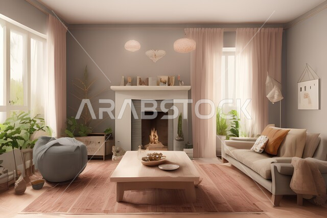 غرفة معيشة بتصاميم عصرية جذابة، ديكورات رائعة، أثاث منزلي راقي، تصاميم عصرية فاخرة، شقق سكنية راقية، شقق سكنية سياحية، ديكور داخلي