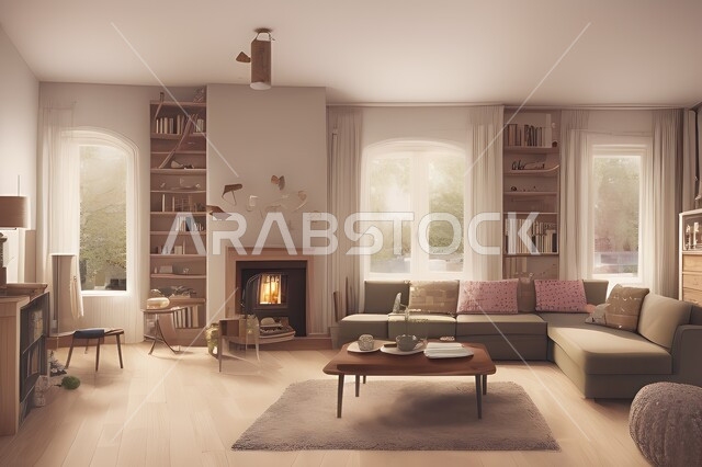 Living room with modern modern designs, interior decorations, living room, elegant home furniture, luxurious modern designs, apartments and villas, luxury hotels and resorts