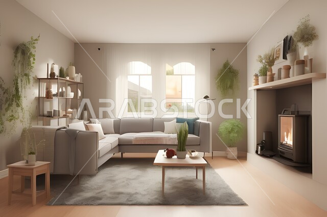 غرفة معيشة بتصاميم عصرية جذابة، ديكورات رائعة، أثاث منزلي راقي، تصاميم عصرية فاخرة، شقق سكنية راقية، شقق سكنية سياحية، ديكور داخلي