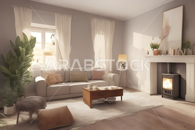 غرفة معيشة بتصاميم عصرية جذابة، ديكورات رائعة، أثاث منزلي راقي، تصاميم عصرية فاخرة، شقق سكنية راقية، شقق سكنية سياحية، ديكور داخلي