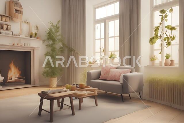 غرفة معيشة بتصاميم عصرية جذابة، ديكورات رائعة، أثاث منزلي راقي، تصاميم عصرية فاخرة، شقق سكنية راقية، شقق سكنية سياحية، ديكور داخلي