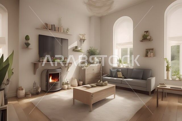 غرفة معيشة بتصاميم عصرية جذابة، ديكورات رائعة، أثاث منزلي راقي، تصاميم عصرية فاخرة، شقق سكنية راقية، شقق سكنية سياحية، ديكور داخلي