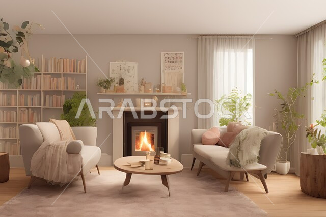 غرفة معيشة بتصاميم عصرية جذابة، ديكورات رائعة، أثاث منزلي راقي، تصاميم عصرية فاخرة، شقق سكنية راقية، شقق سكنية سياحية، ديكور داخلي