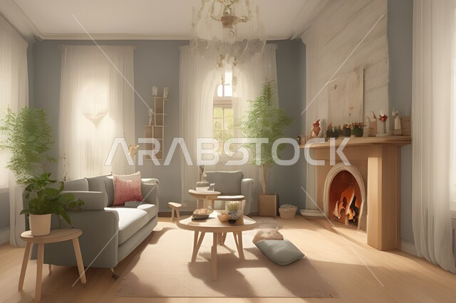 غرفة معيشة بتصاميم عصرية جذابة، ديكورات رائعة، أثاث منزلي راقي، تصاميم عصرية فاخرة، شقق سكنية راقية، شقق سكنية سياحية، ديكور داخلي