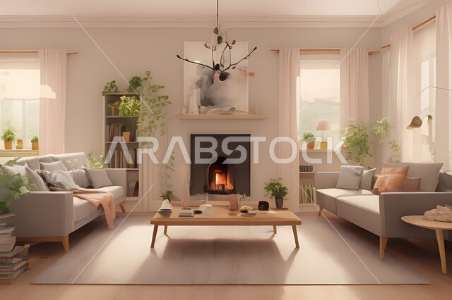 غرفة معيشة بتصاميم عصرية جذابة، ديكورات رائعة، أثاث منزلي راقي، تصاميم عصرية فاخرة، شقق سكنية راقية، شقق سكنية سياحية، ديكور داخلي