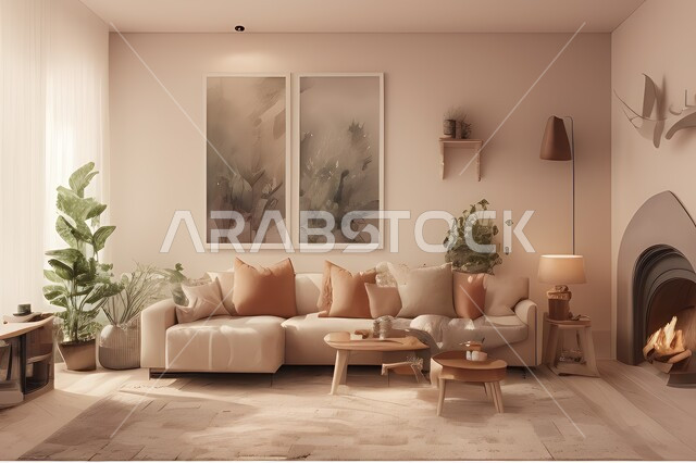 غرفة معيشة بتصاميم عصرية جذابة، ديكورات رائعة، أثاث منزلي راقي، تصاميم عصرية فاخرة، شقق سكنية راقية، شقق سكنية سياحية، ديكور داخلي