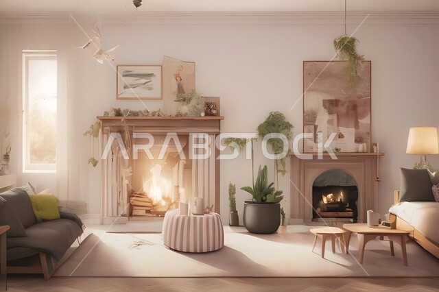 غرفة معيشة بتصاميم عصرية جذابة، ديكورات رائعة، أثاث منزلي راقي، تصاميم عصرية فاخرة، شقق سكنية راقية، شقق سكنية سياحية، ديكور داخلي