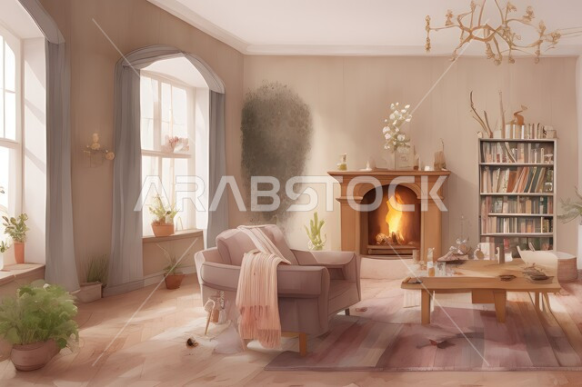 غرفة معيشة بتصاميم عصرية جذابة، ديكورات رائعة، أثاث منزلي راقي، تصاميم عصرية فاخرة، شقق سكنية راقية، شقق سكنية سياحية، ديكور داخلي