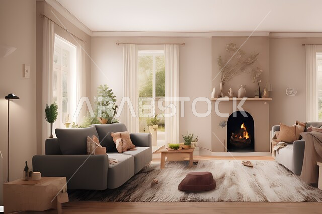 غرفة معيشة بتصاميم عصرية جذابة، ديكورات رائعة، أثاث منزلي راقي، تصاميم عصرية فاخرة، شقق سكنية راقية، شقق سكنية سياحية، ديكور داخلي