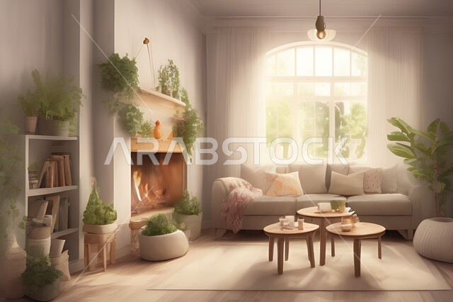 غرفة معيشة بتصاميم عصرية جذابة، ديكورات رائعة، أثاث منزلي راقي، تصاميم عصرية فاخرة، شقق سكنية راقية، شقق سكنية سياحية، ديكور داخلي