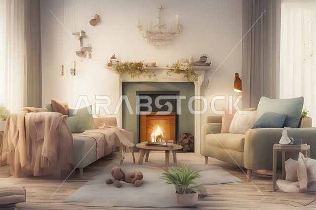 غرفة معيشة بتصاميم عصرية جذابة، ديكورات رائعة، أثاث منزلي راقي، تصاميم عصرية فاخرة، شقق سكنية راقية، شقق سكنية سياحية، ديكور داخلي