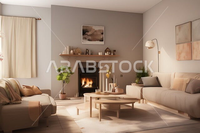 غرفة معيشة بتصاميم عصرية جذابة، ديكورات رائعة، أثاث منزلي راقي، تصاميم عصرية فاخرة، شقق سكنية راقية، شقق سكنية سياحية، ديكور داخلي