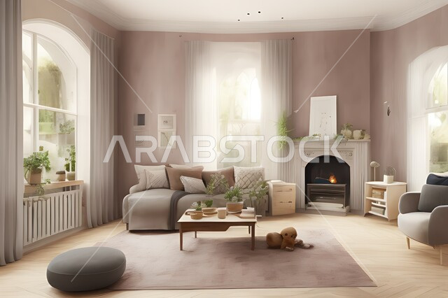 غرفة معيشة بتصاميم عصرية جذابة، ديكورات رائعة، أثاث منزلي راقي، تصاميم عصرية فاخرة، شقق سكنية راقية، شقق سكنية سياحية، ديكور داخلي