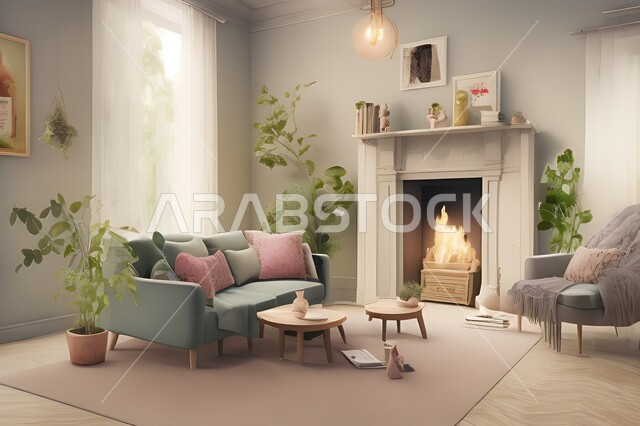 غرفة معيشة بتصاميم عصرية جذابة، ديكورات رائعة، أثاث منزلي راقي، تصاميم عصرية فاخرة، شقق سكنية راقية، شقق سكنية سياحية، ديكور داخلي