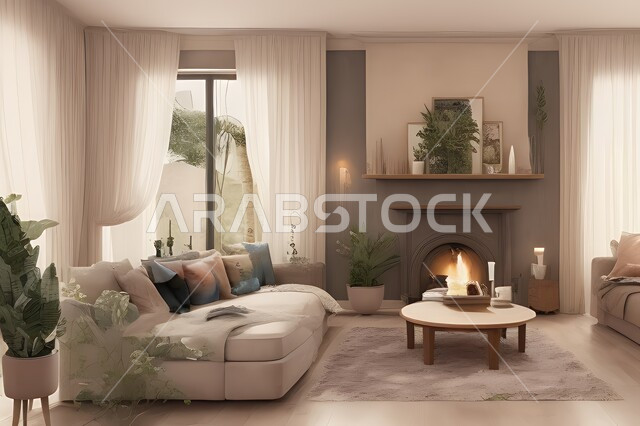 غرفة معيشة بتصاميم عصرية جذابة، ديكورات رائعة، أثاث منزلي راقي، تصاميم عصرية فاخرة، شقق سكنية راقية، شقق سكنية سياحية، ديكور داخلي