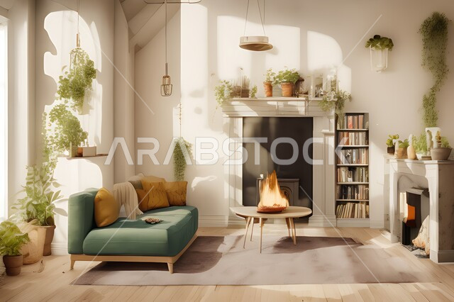 غرفة معيشة بتصاميم عصرية جذابة، ديكورات رائعة، أثاث منزلي راقي، تصاميم عصرية فاخرة، شقق سكنية راقية، شقق سكنية سياحية، ديكور داخلي