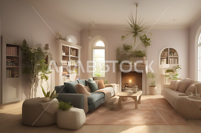 غرفة معيشة بتصاميم عصرية جذابة، ديكورات رائعة، أثاث منزلي راقي، تصاميم عصرية فاخرة، شقق سكنية راقية، شقق سكنية سياحية، ديكور داخلي