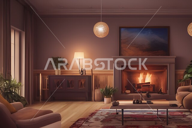 Living room with attractive modern designs, modern decorations, elegant home furniture, luxurious modern designs, elegant residential apartments, tourist apartments, interior decoration