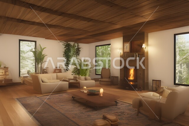 غرفة معيشة بتصاميم عصرية جذابة، ديكورات حديثة، أثاث منزلي راقي، تصاميم عصرية فاخرة، شقق سكنية راقية، شقق سكنية سياحية، ديكور داخلي