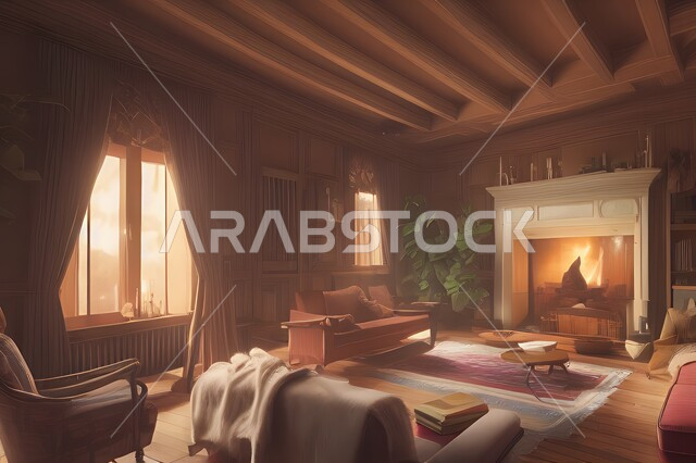 Living room with attractive modern designs, modern decorations, elegant home furniture, luxurious modern designs, elegant residential apartments, tourist apartments, interior decoration