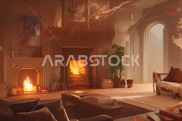 غرفة معيشة بتصاميم عصرية جذابة، ديكورات حديثة، أثاث منزلي راقي، تصاميم عصرية فاخرة، شقق سكنية راقية، شقق سكنية سياحية، ديكور داخلي