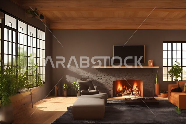 Living room with attractive modern designs, modern decorations, elegant home furniture, luxurious modern designs, elegant residential apartments, tourist apartments, interior decoration