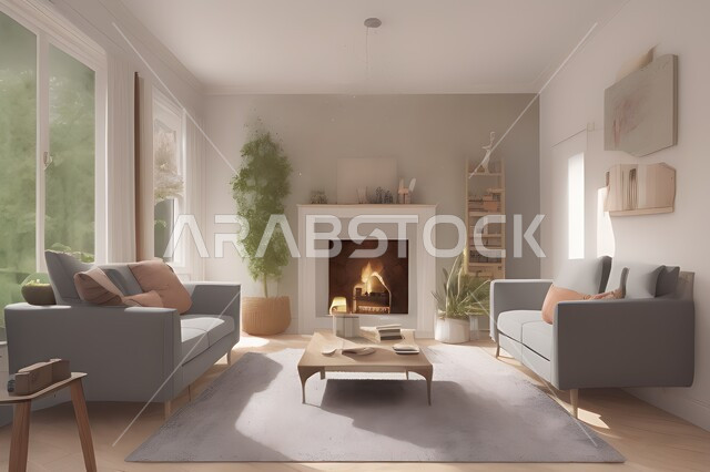 غرفة معيشة بتصاميم عصرية جذابة، ديكورات رائعة، أثاث منزلي راقي، تصاميم عصرية فاخرة، شقق سكنية راقية، شقق سكنية سياحية، ديكور داخلي