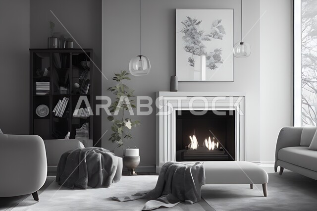 Living room with attractive modern designs, modern decorations, elegant home furniture, luxurious modern designs, elegant residential apartments, tourist apartments, interior decoration