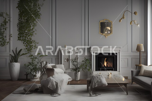 Living room with attractive modern designs, modern decorations, elegant home furniture, luxurious modern designs, elegant residential apartments, tourist apartments, interior decoration