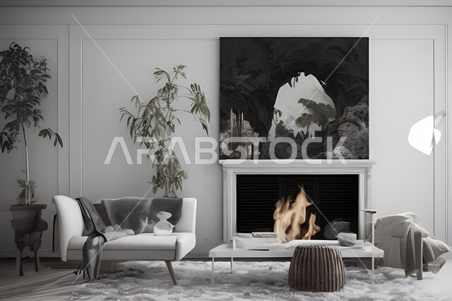 Living room with attractive modern designs, modern decorations, elegant home furniture, luxurious modern designs, elegant residential apartments, tourist apartments, interior decoration