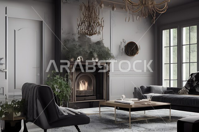 Living room with attractive modern designs, modern decorations, elegant home furniture, luxurious modern designs, elegant residential apartments, tourist apartments, interior decoration