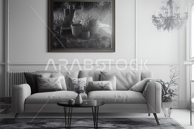 غرفة معيشة بتصاميم عصرية جذابة، ديكورات حديثة، أثاث منزلي راقي، تصاميم عصرية فاخرة، شقق سكنية راقية، شقق سكنية سياحية، ديكور داخلي