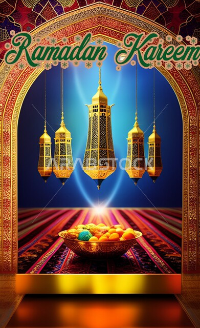 تصاميم وزخارف اسلامية، فوانيس رمضان، زينة رمضان، ديكورات وأنوار رمضانية، رمضان كريم، خلفية رمضانية