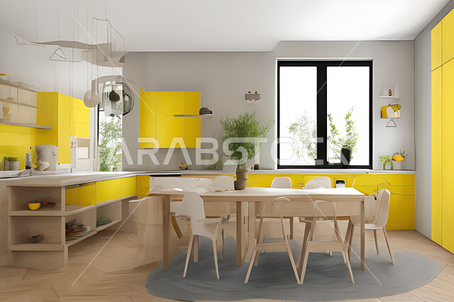 Kitchen with luxurious modern designs, interior designs and decorations, modern architectural design, apartments with modern designs