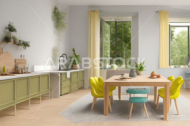 مطبخ بتصاميم عصرية فاخرة، تصاميم وديكورات داخلية، تصميم هندسي معماري حديث، شقق سكنية بتصاميم عصرية