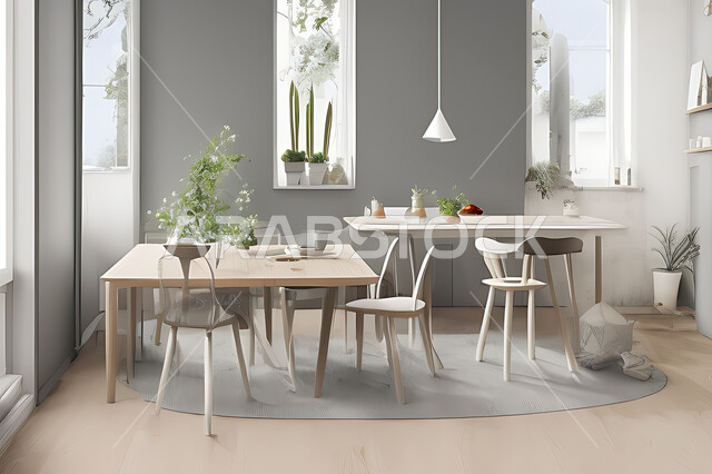 A living room with attractive modern designs, exquisite decorations, elegant home furnishings, luxurious modern designs, elegant residential apartments, tourist apartments, interior decoration