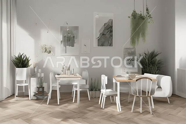 A living room with attractive modern designs, exquisite decorations, elegant home furnishings, luxurious modern designs, elegant residential apartments, tourist apartments, interior decoration