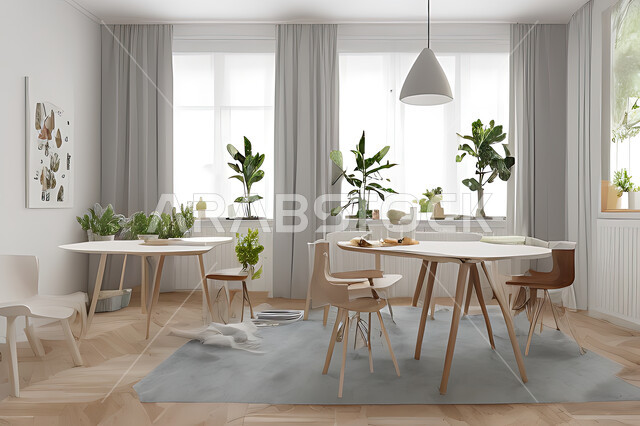 A living room with attractive modern designs, exquisite decorations, elegant home furnishings, luxurious modern designs, elegant residential apartments, tourist apartments, interior decoration