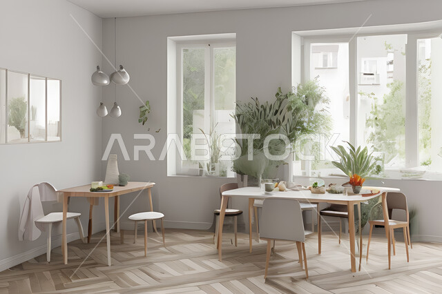 A living room with attractive modern designs, exquisite decorations, elegant home furnishings, luxurious modern designs, elegant residential apartments, tourist apartments, interior decoration